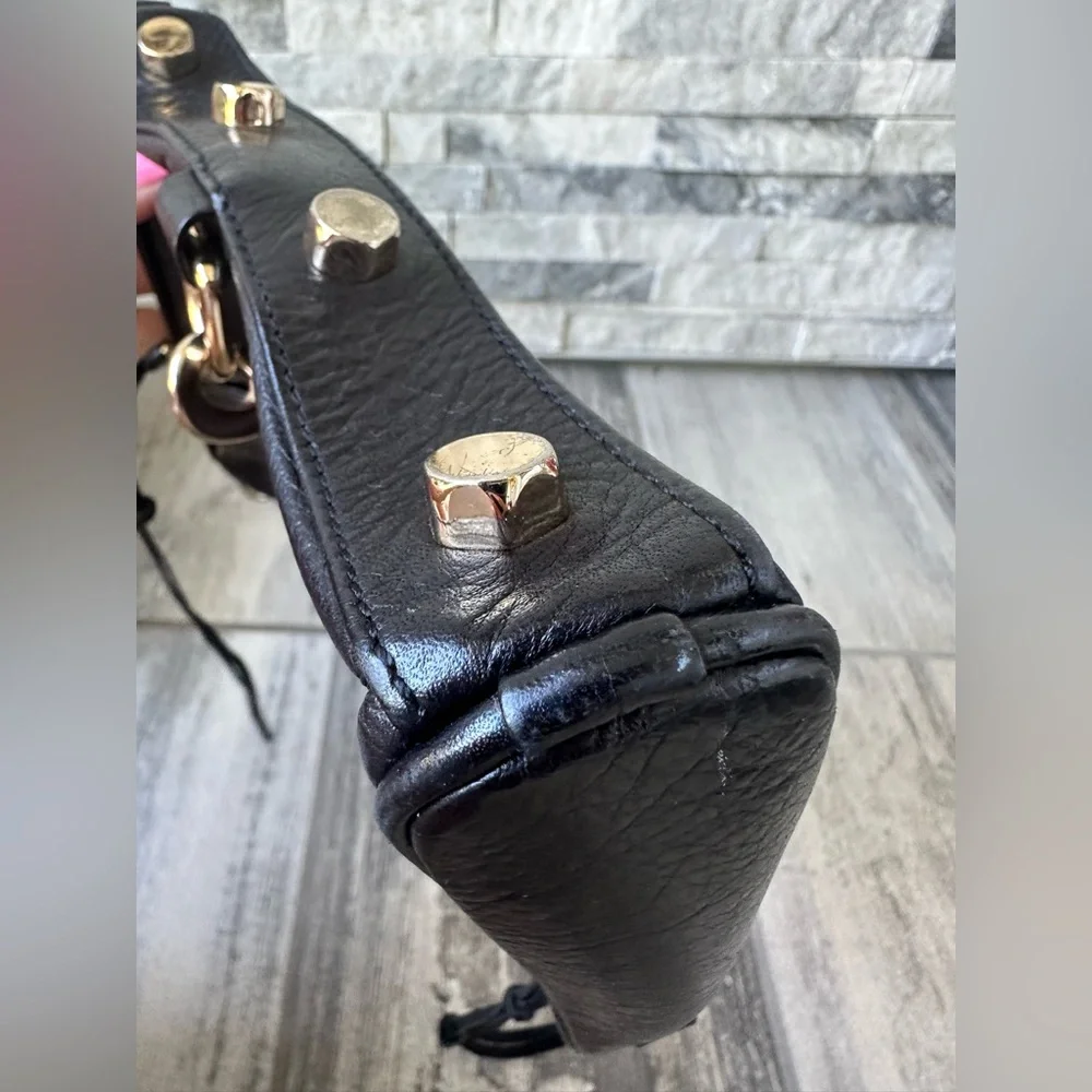 Rebecca Minkoff MAC Leather Black and Gold Handbag ONLY - Picture 16 of 17